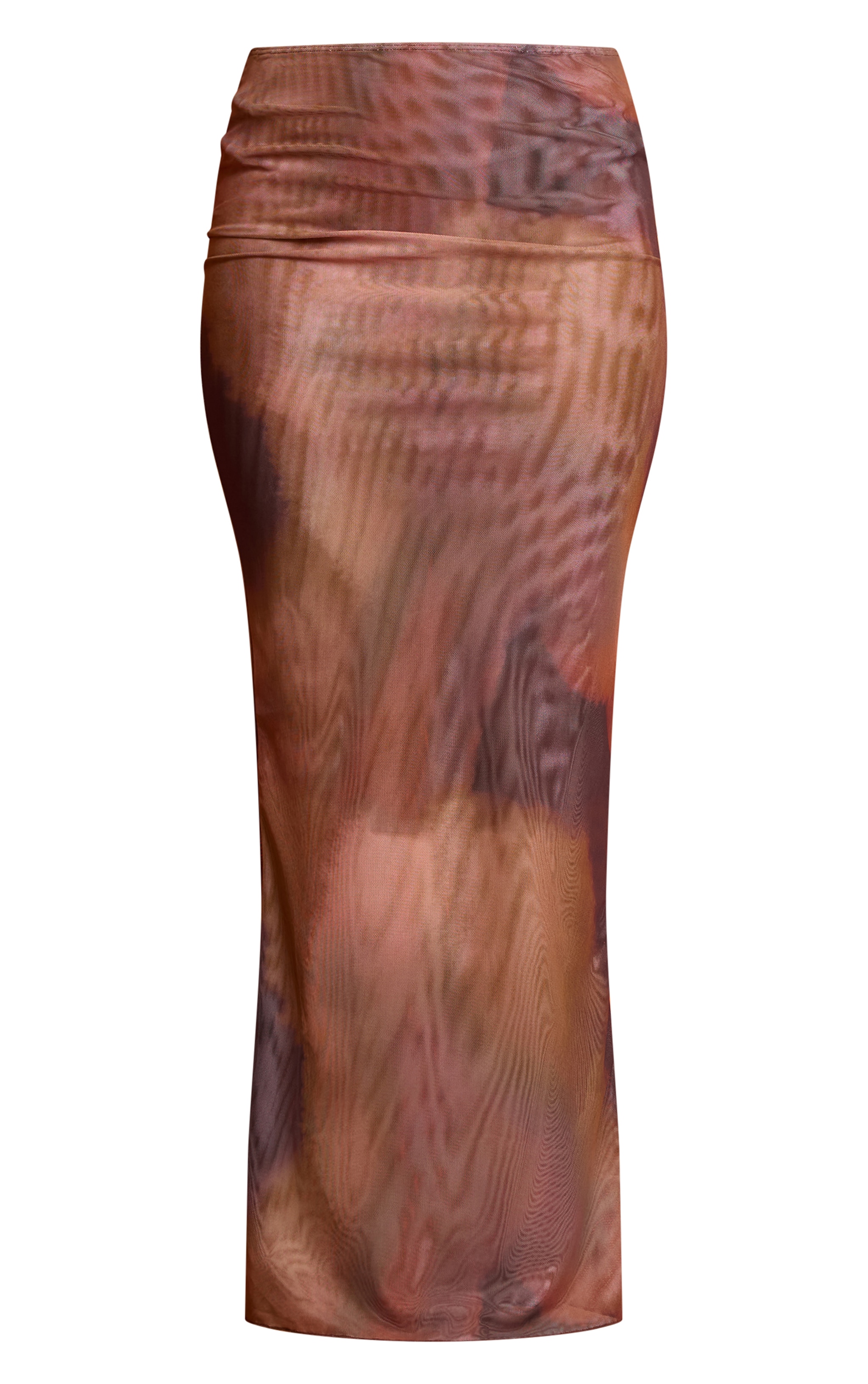 Multi Blurred Print Mesh Maxi Skirt image 5