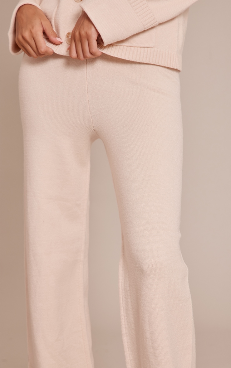 Cream Wide leg Knit Pant image 4