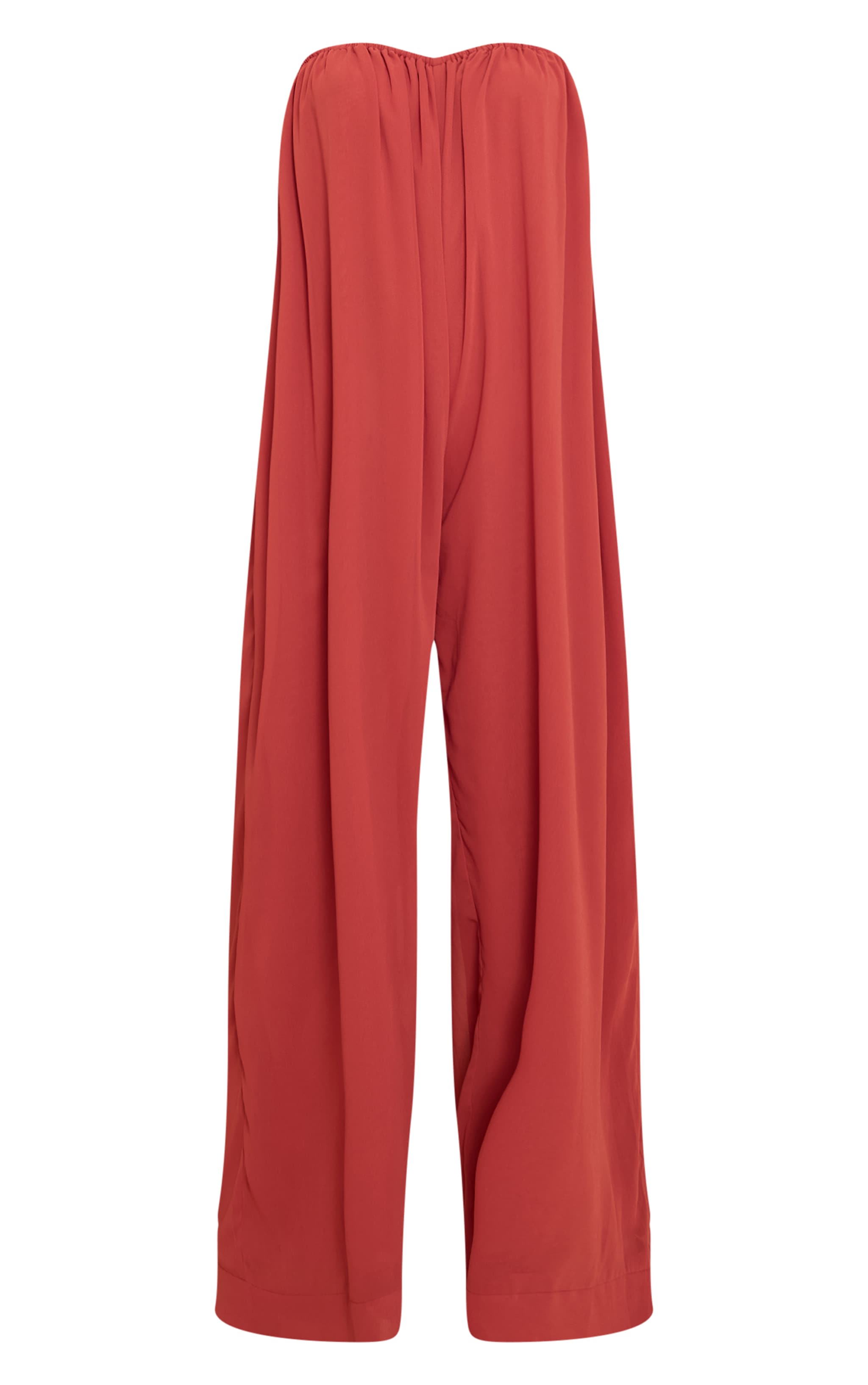 Rust Chiffon Bandeau Puffball Jumpsuit image 5