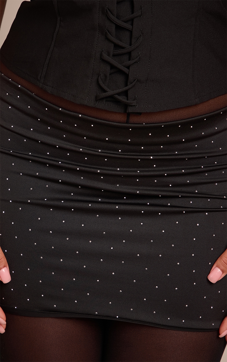 Shape Black Slinky Studded Mini Skirt image 5