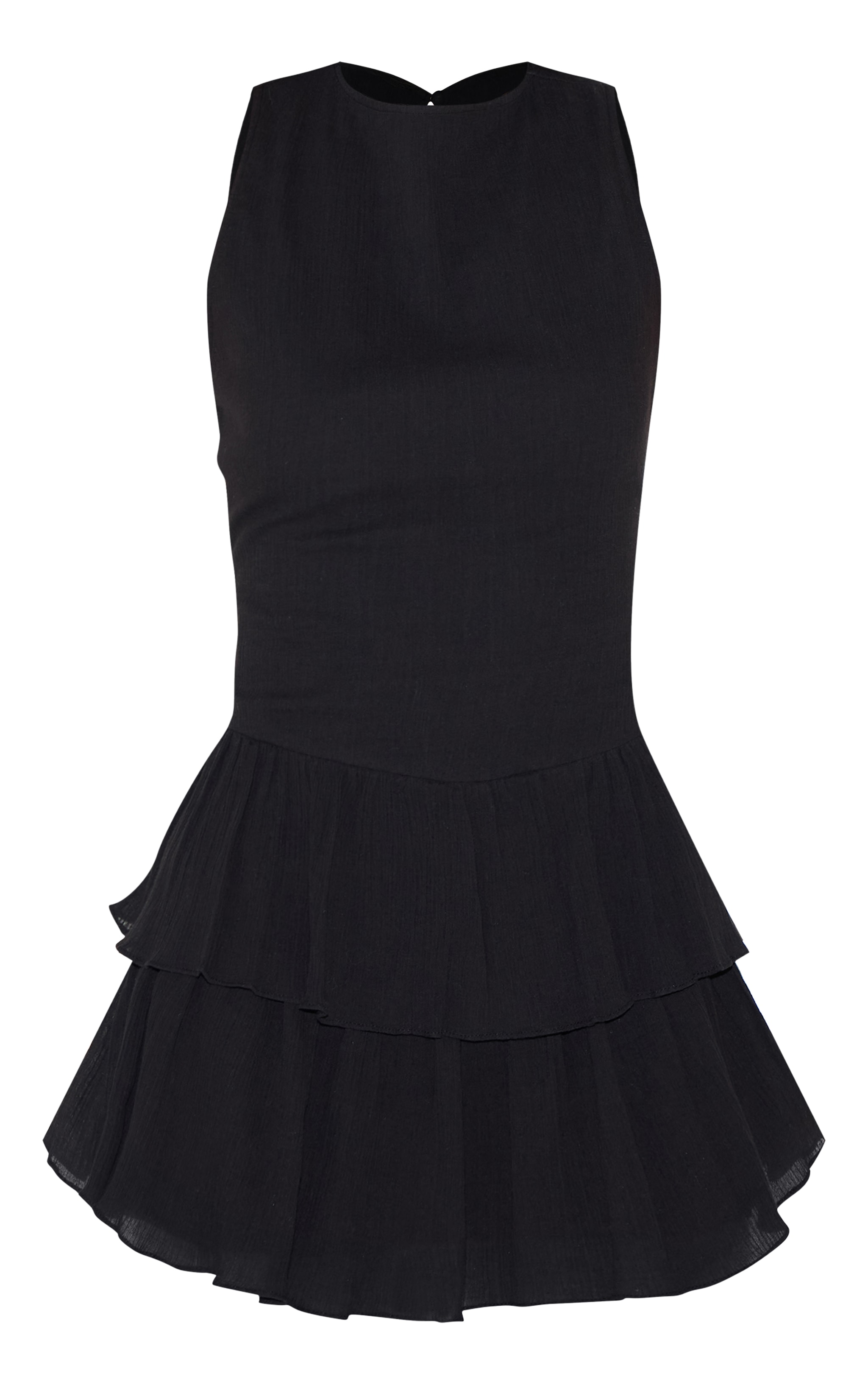 Black Cheesecloth Cotton Tiered Rara Romper image 5
