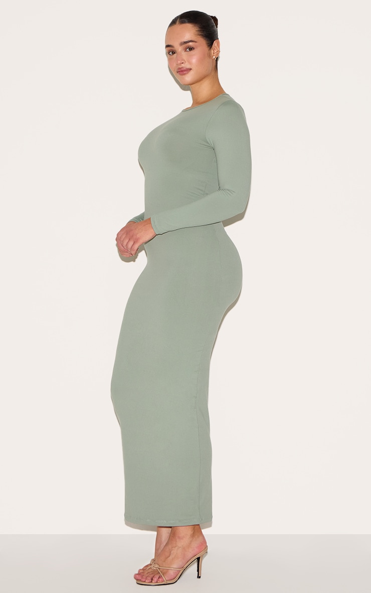 Shape Robe longue sculpt vert sauge à manches longues image 3