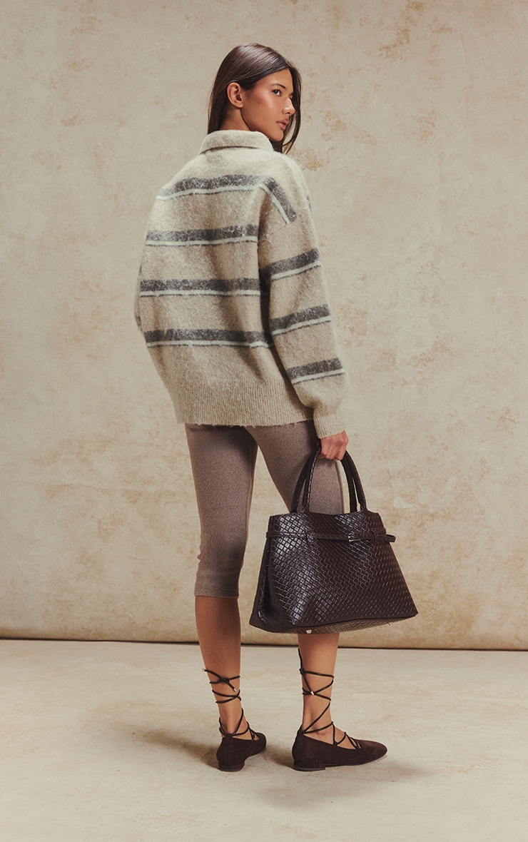 Light Brown Thick Brushed Rib Capris image 3