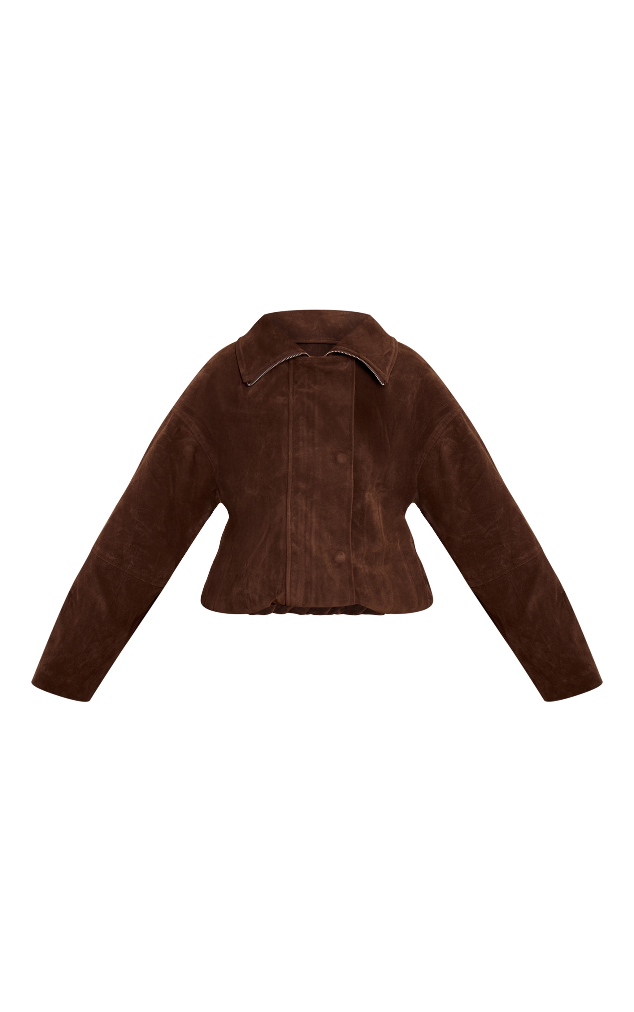 Dark Brown Suede Biker Jacket image 5