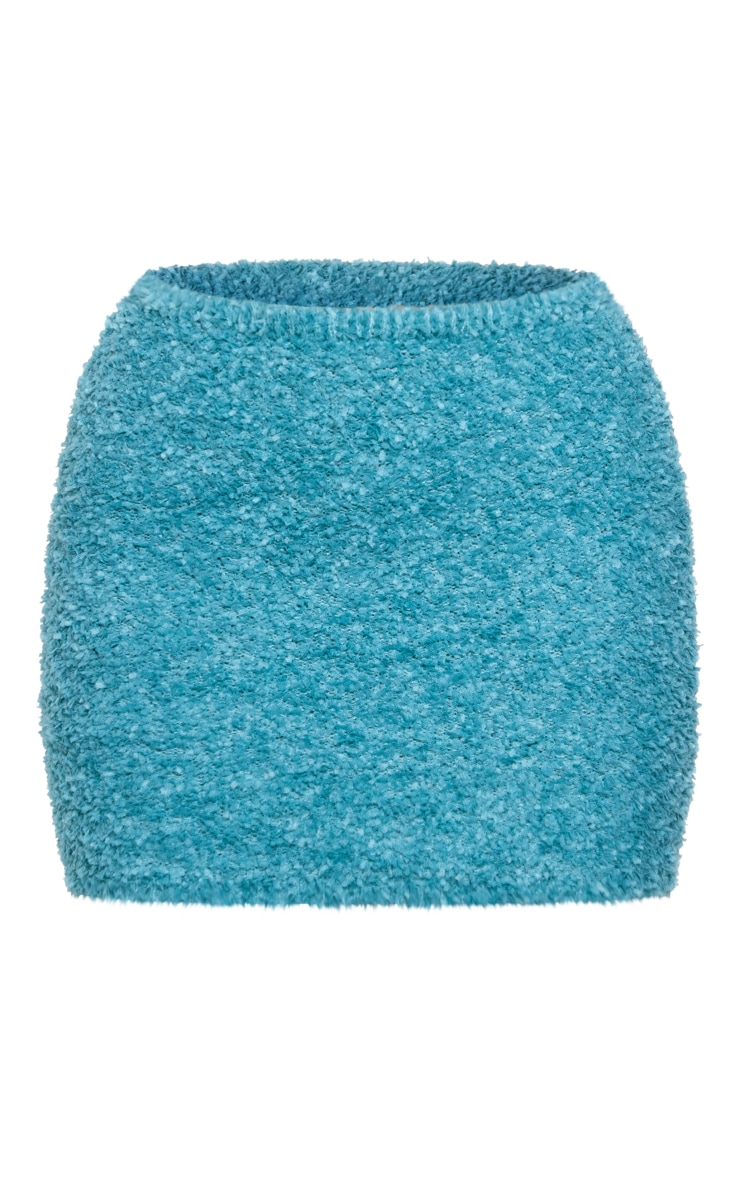 Teal Fuzzy Knit Key Hole Bandeau Top image 5