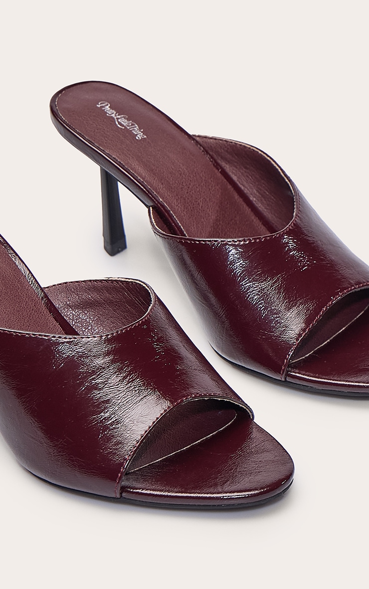 Plum Crinkle Round Toe Heeled Mule image 5