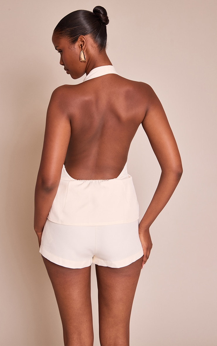 Buttercream Collar Button Down Detail Romper image 2