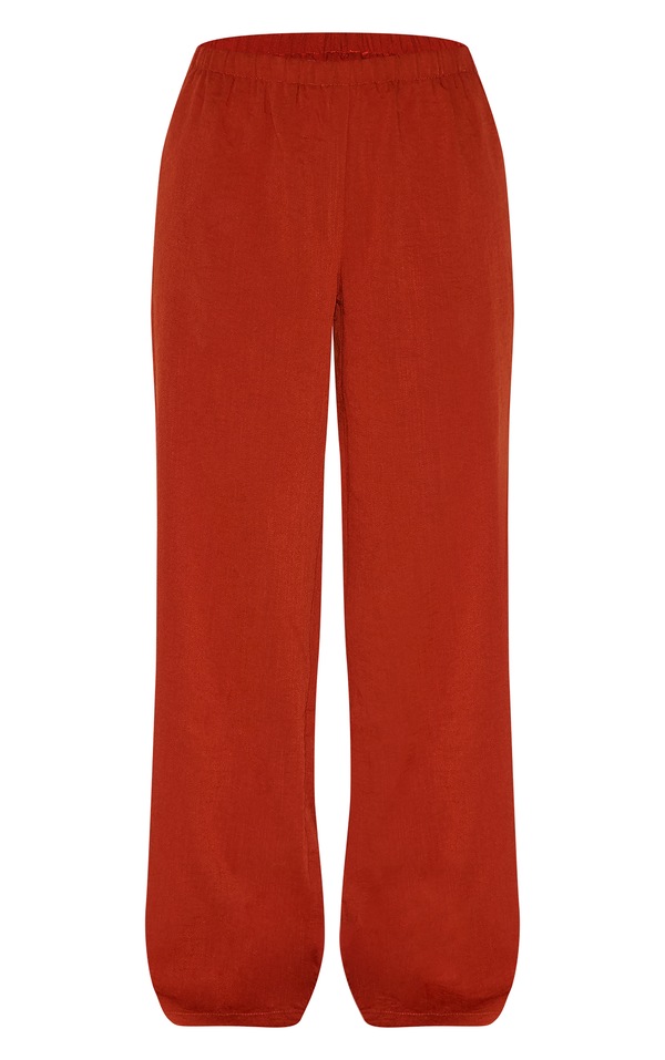 Women Rust Front Dart Straight Pants