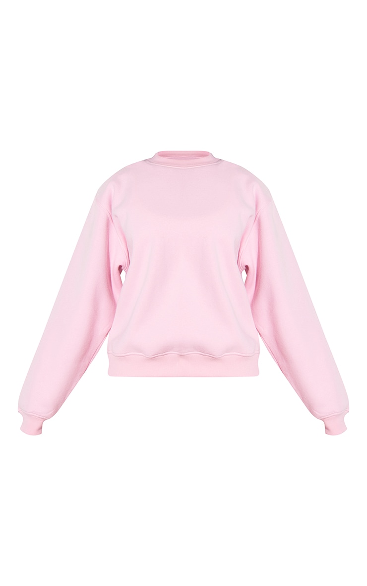 Petite Baby Pink Oversized Crew Sweatshirt image 5