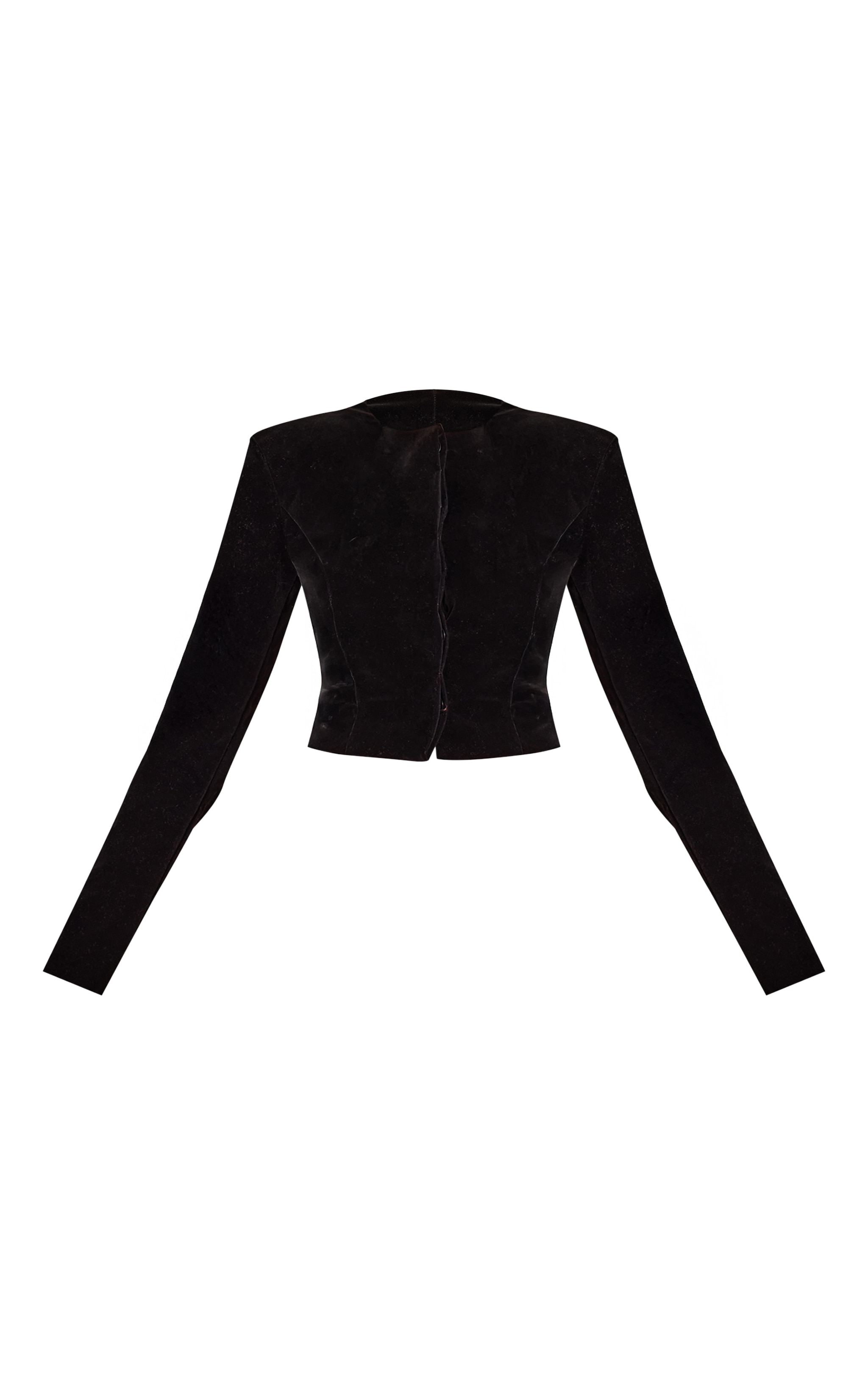 Black Velvet Cropped Blazer  image 5
