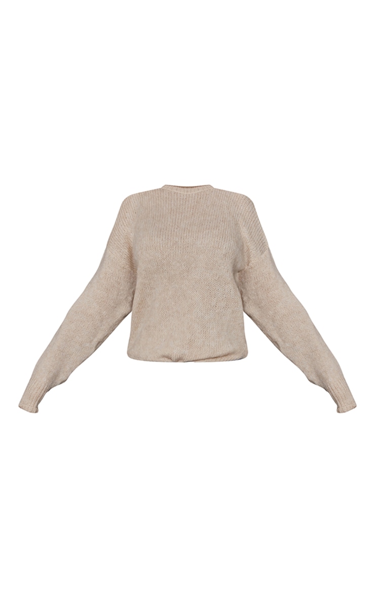 Stone Wool Blend Brushed Knit Oversized Jumper image 5