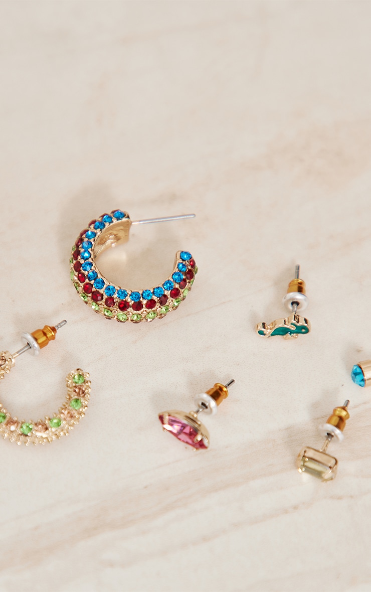 Multi Colored Jewel Ear Stack | Accessories | PrettyLittleThing USA