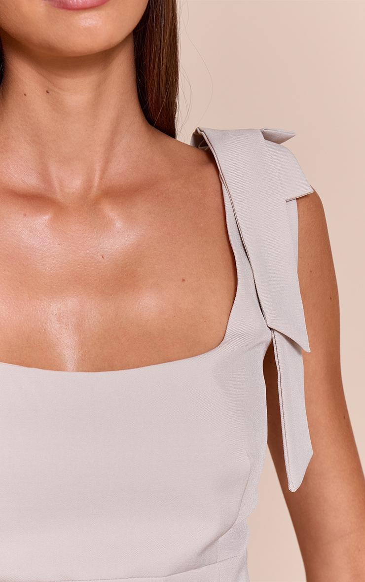 Stone Woven Bow Strap Detail Long Top image 4