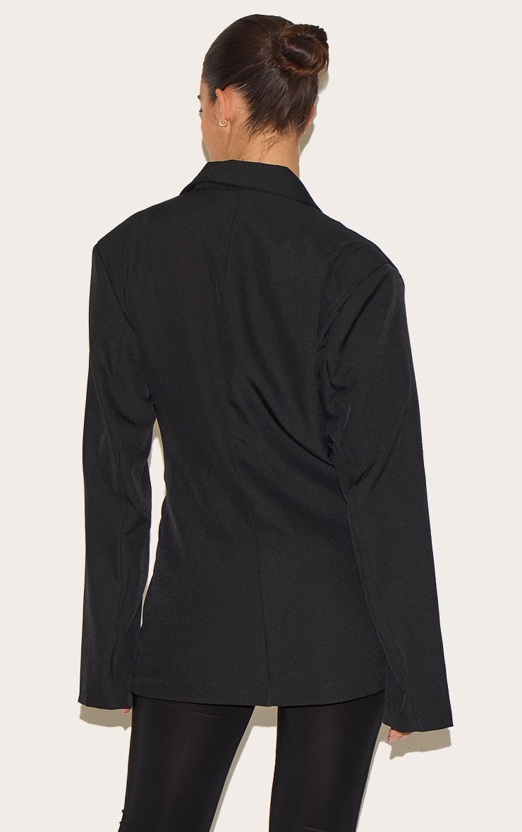  Black Tie Front Structured Blazer image 2