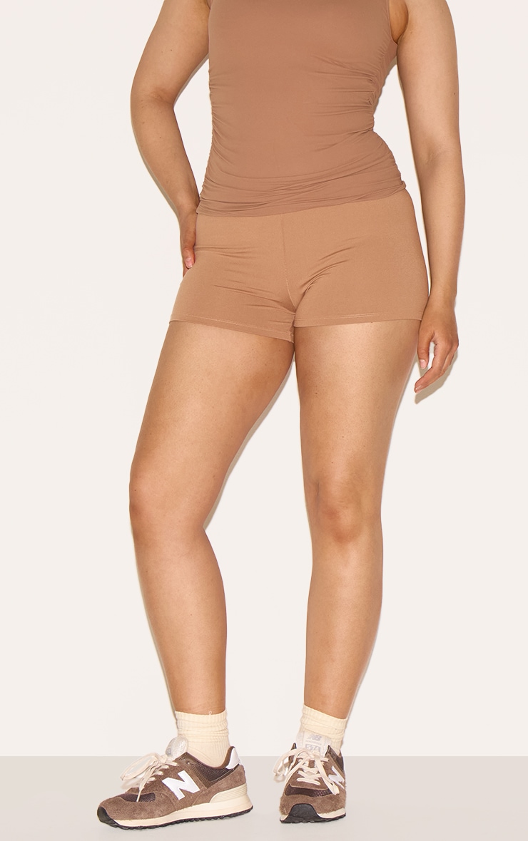 Shape Taupe Active Ruched Side High Waisted Biker Shorts image 2