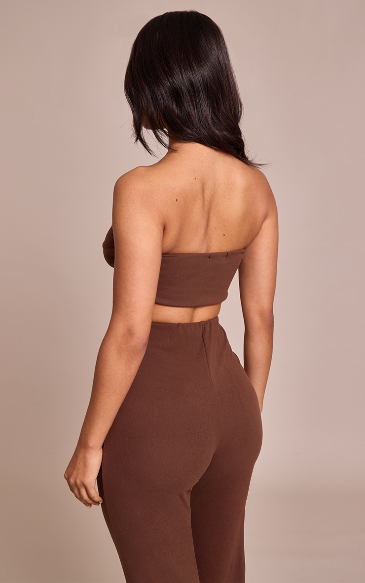 Petite Top bustier très doux chocolat torsadé devant image 2