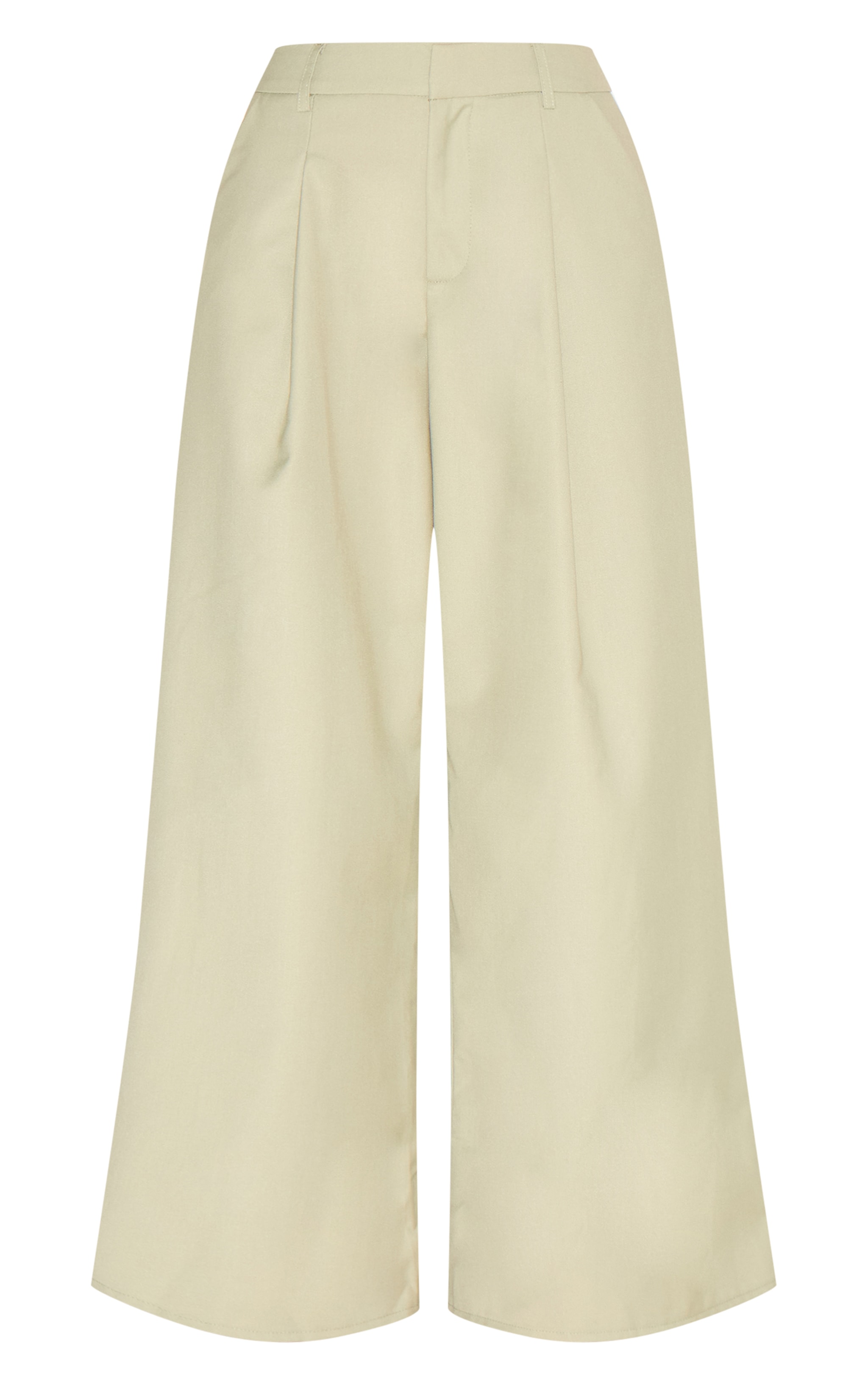 Pantalon large tissé argile à double plissures image 5