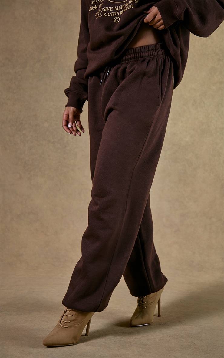 Chocolate Brown Printed Sweatpants image 3
