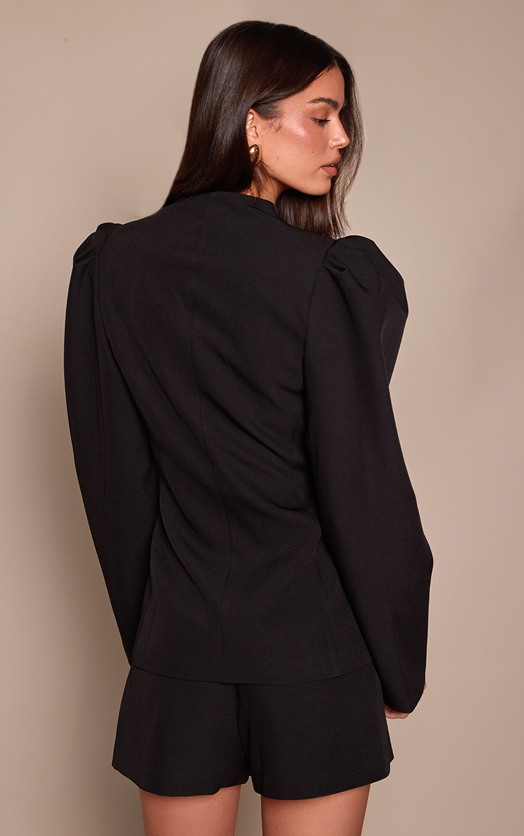 Black Tailored Hot Pant Short image 3