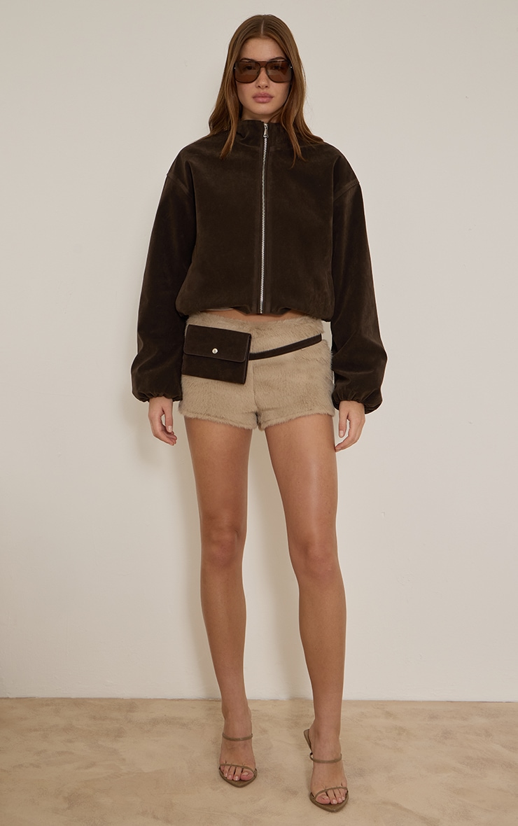 Beige Fur Hot Pants image 4
