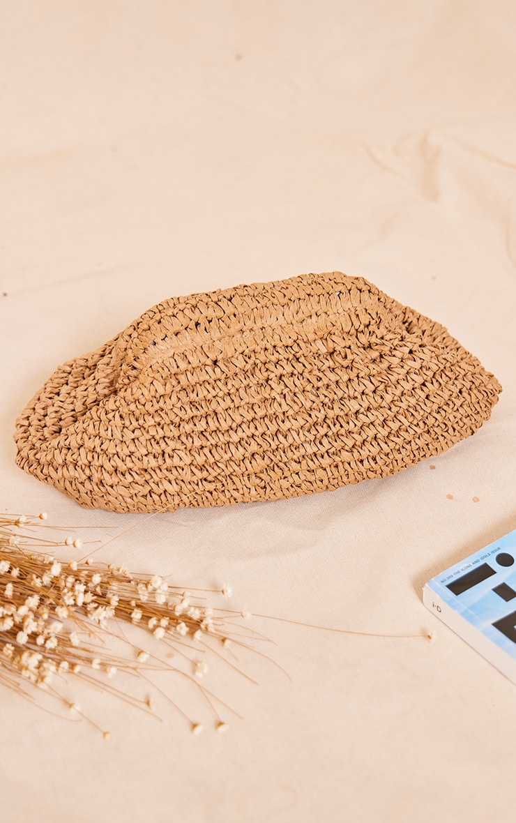 Natural Raffia Slouchy Clutch image 3