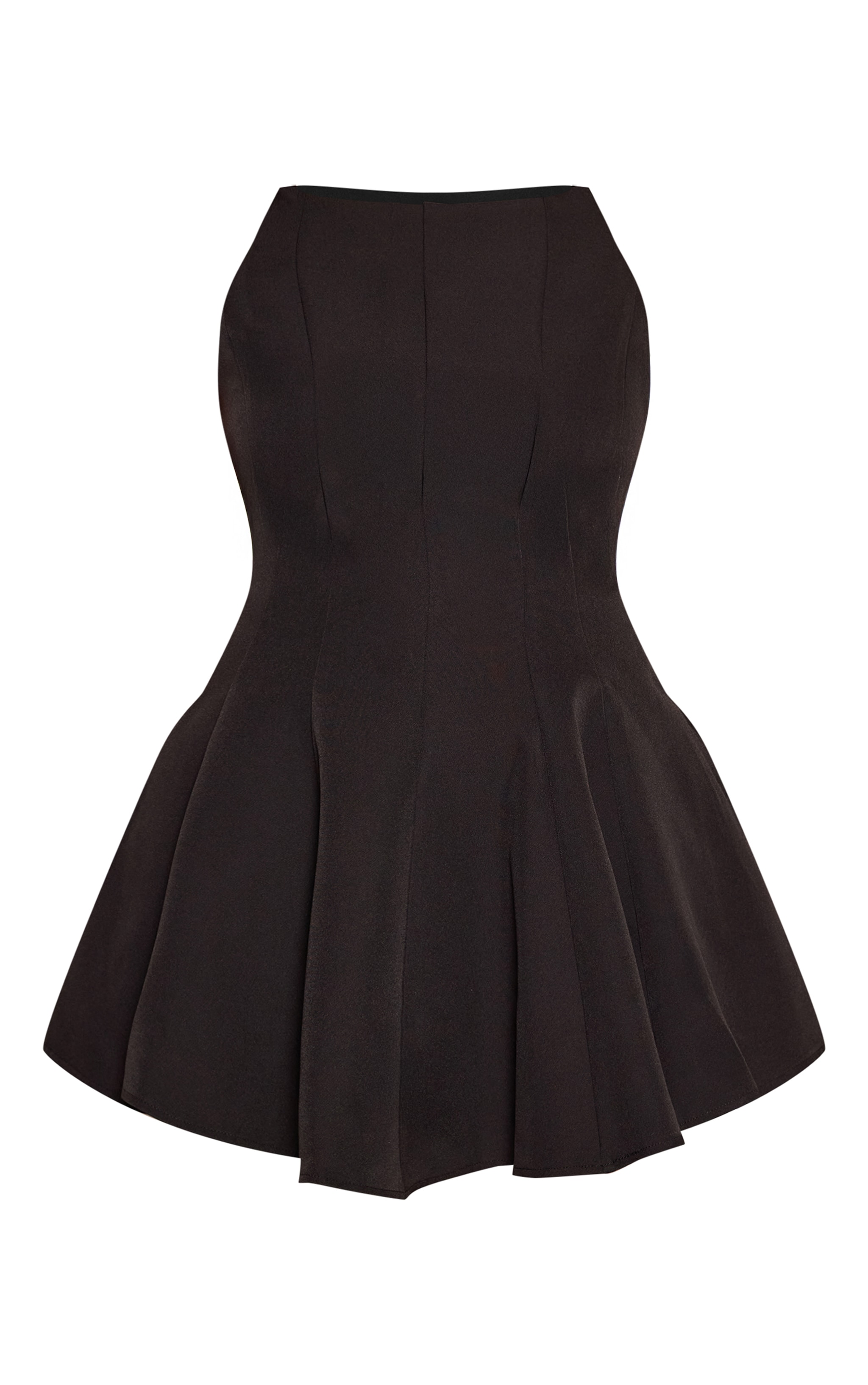 Plus Black Woven Pleated Slash Neck Shift Dress image 5