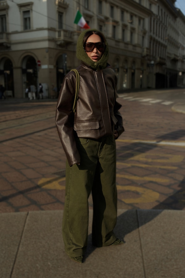 Dark Khaki Mid Waist Straight Leg Jeans