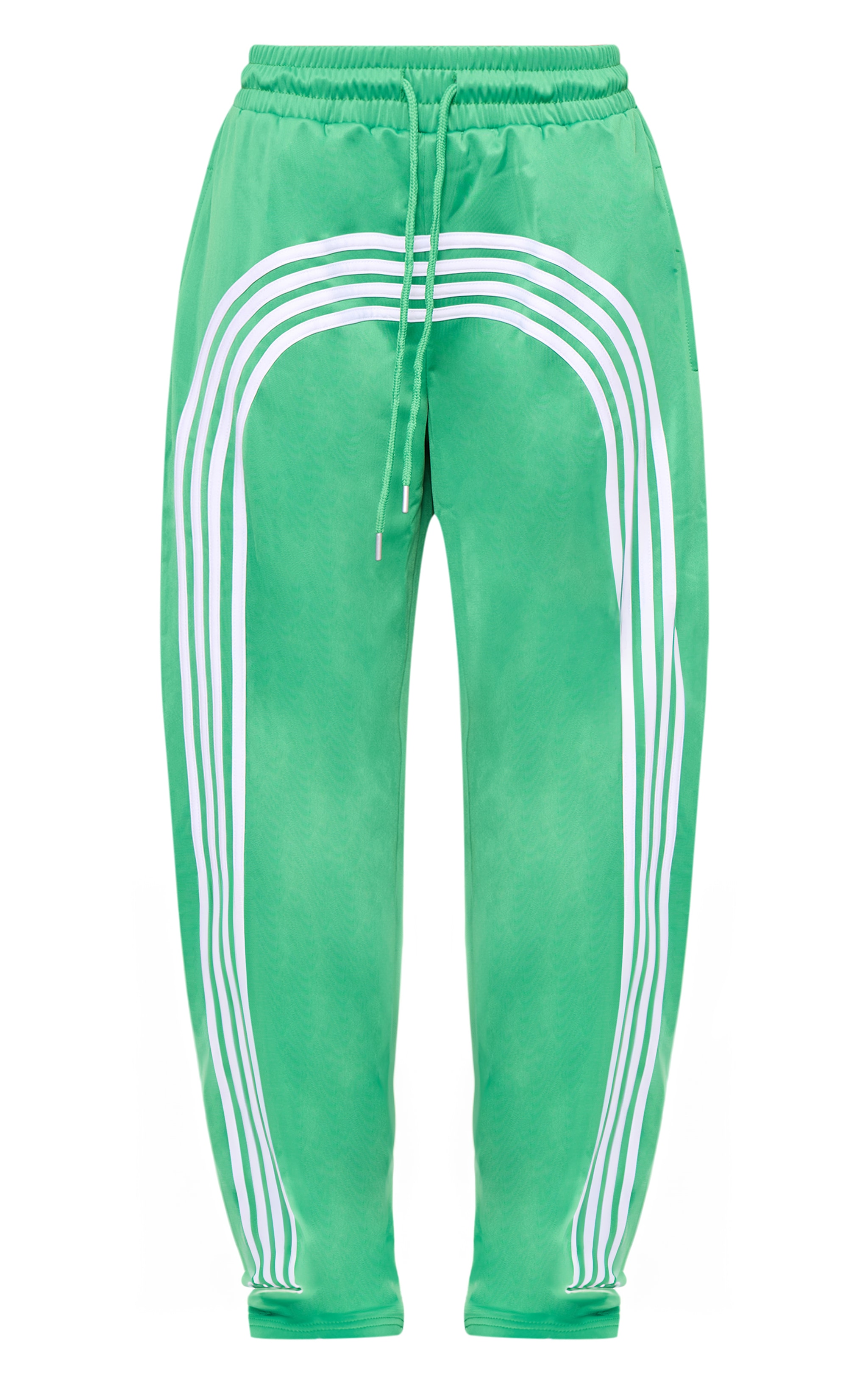 Bright Green Stripe Detail Wide Leg Tricot Track Pants image 5