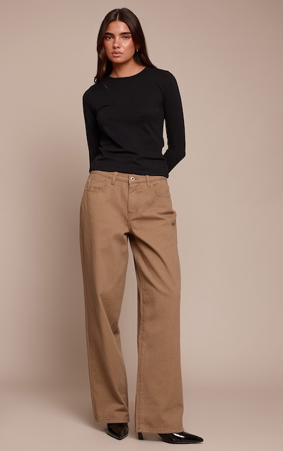 Olive Mid Rise Straight Leg Jeans