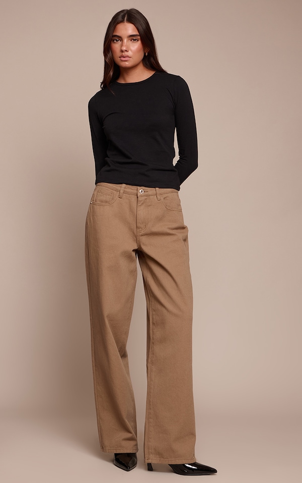 Olive Mid Rise Straight Leg Jeans