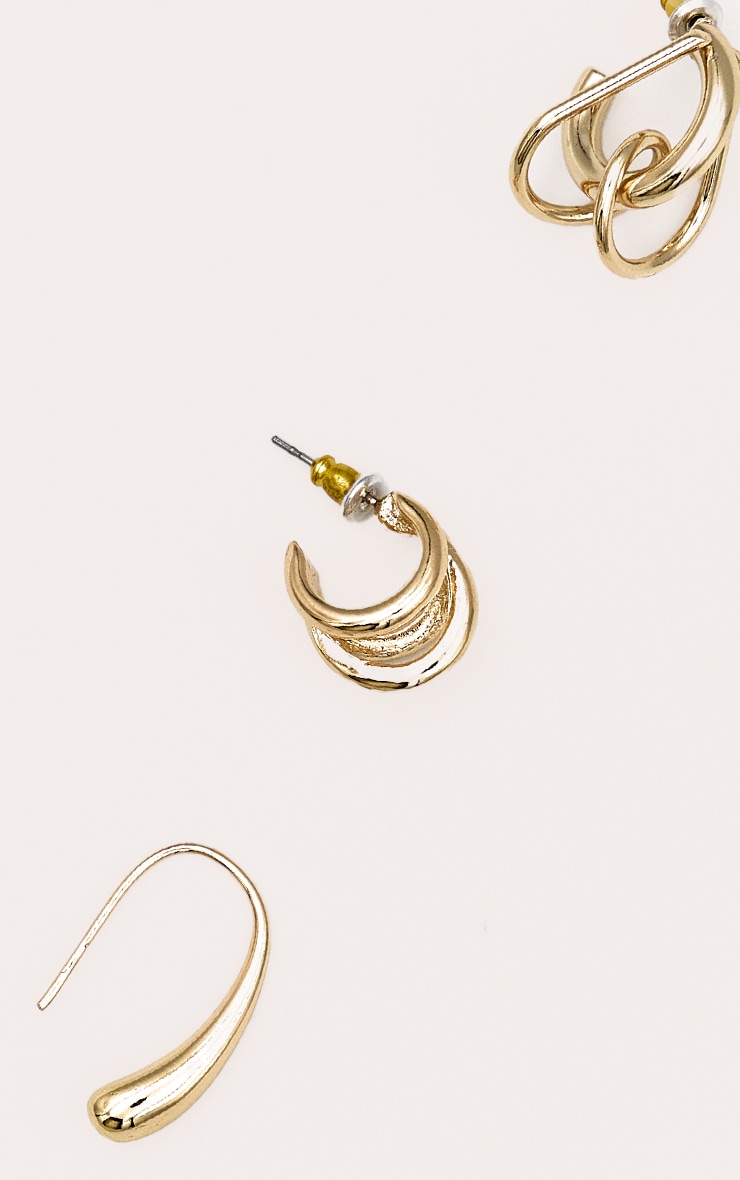 Gold Abstract Multi-pack Stud Earrings image 2