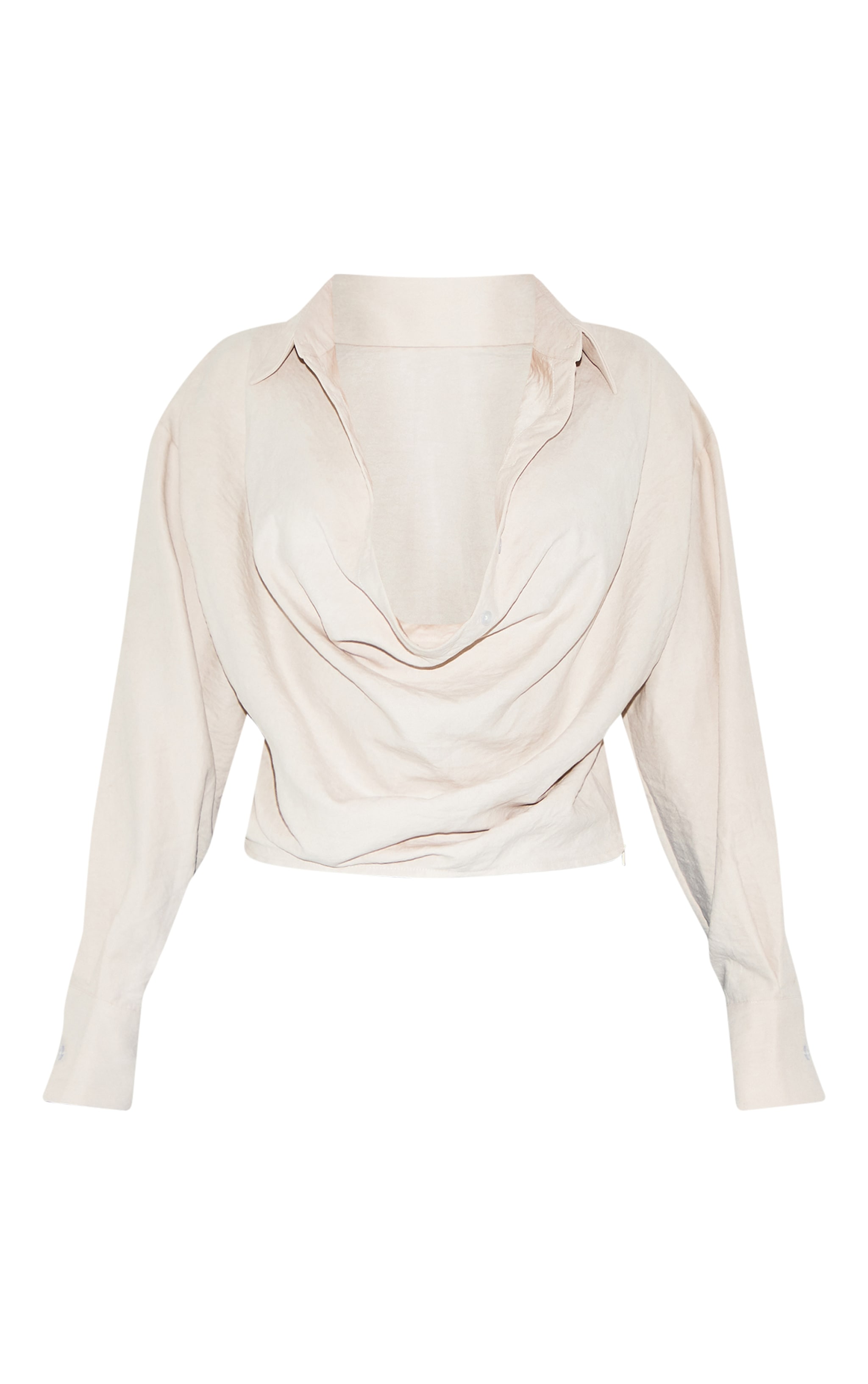 Shape Stone Peach Skin Cowl Front Shirt image 5