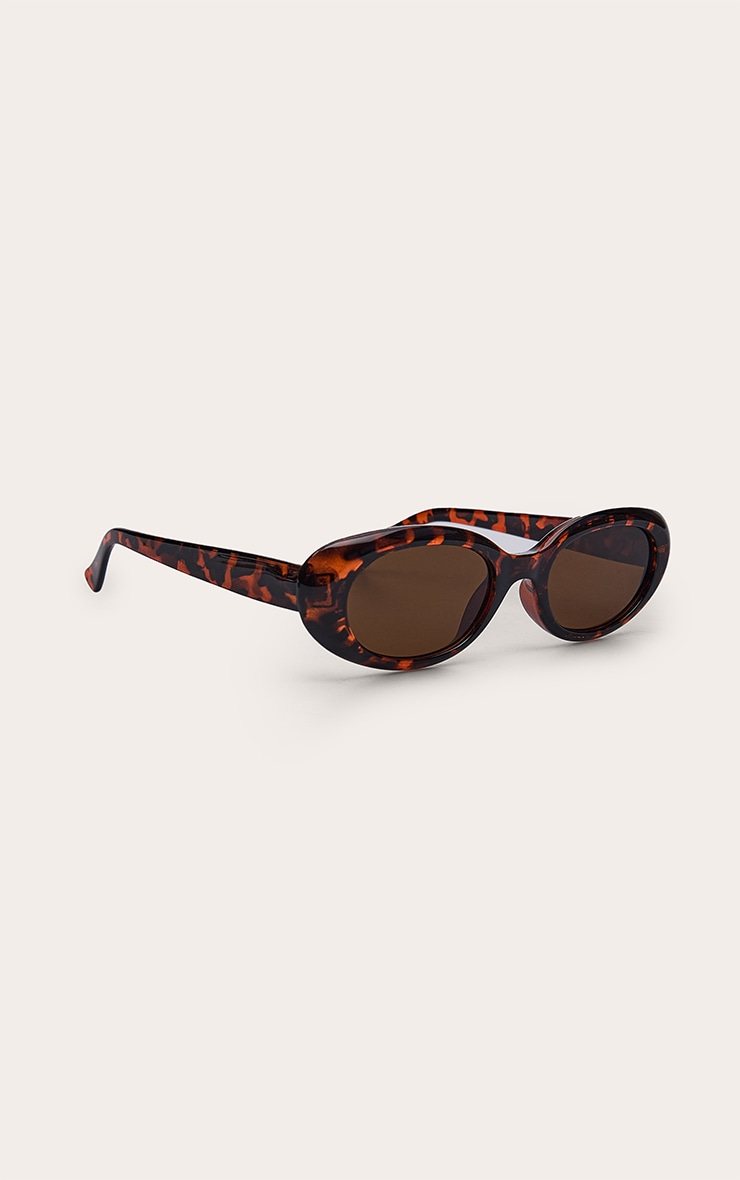 Tortoiseshell Oval Cat Eye Sunglasses image 3