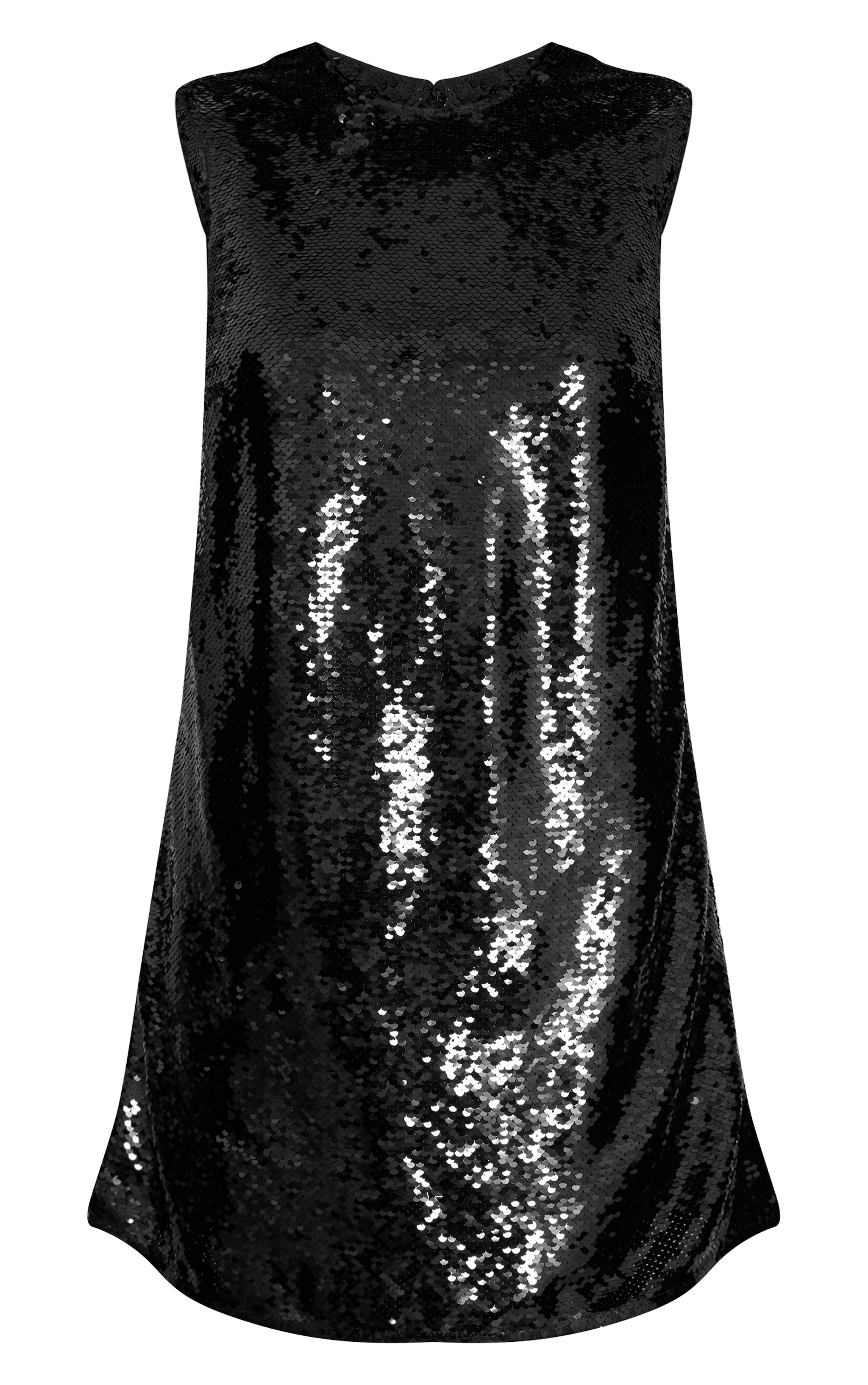 Black Sequin Shift Mini Dress image 5