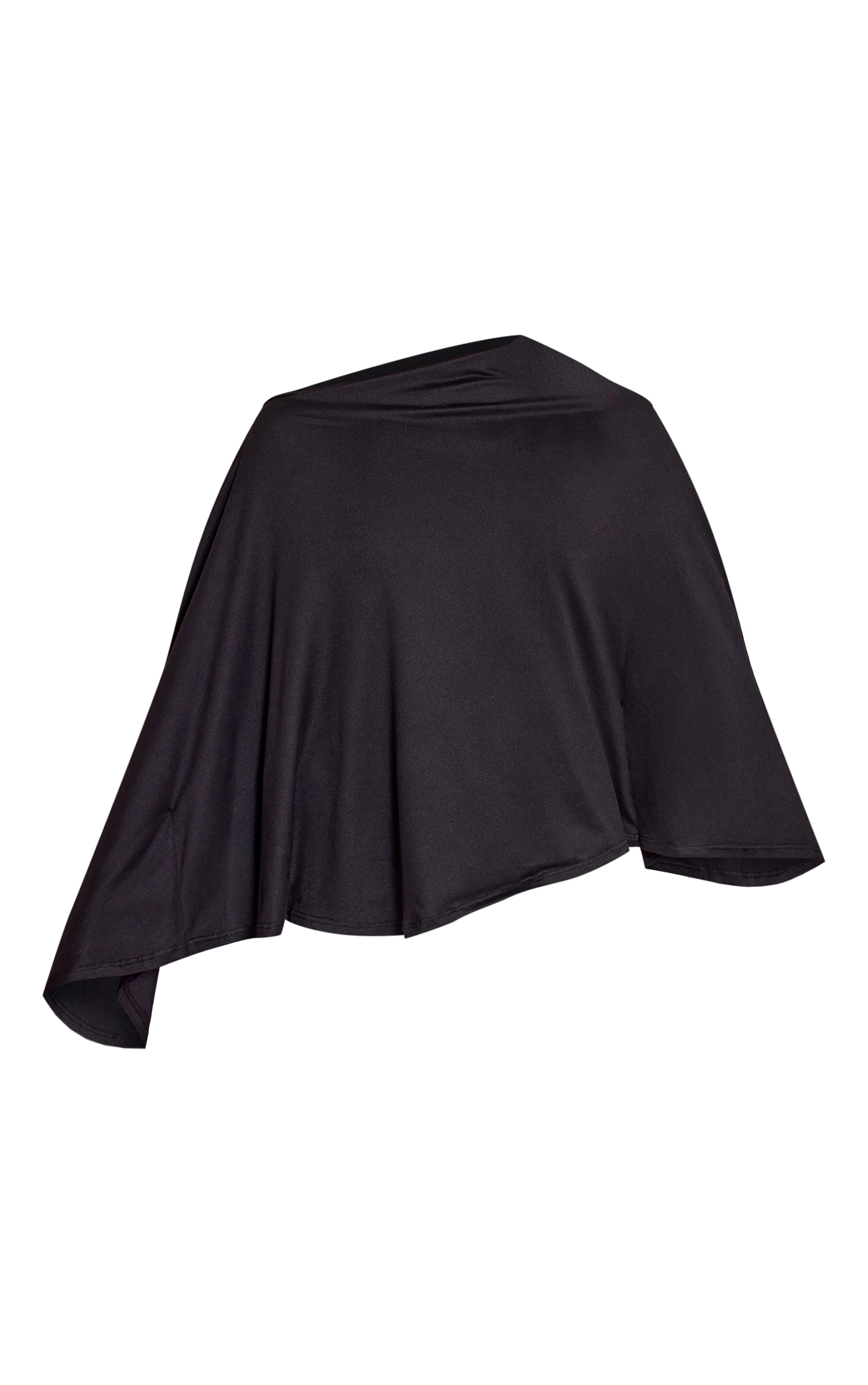 Black Asymmetric Slouchy Long Sleeve Top image 5
