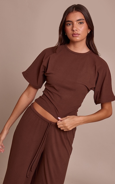 Chocolate Soft Touch Boxy T Shirt