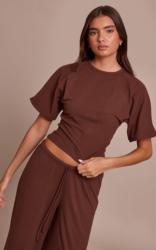 Chocolate Soft Touch Boxy T Shirt
