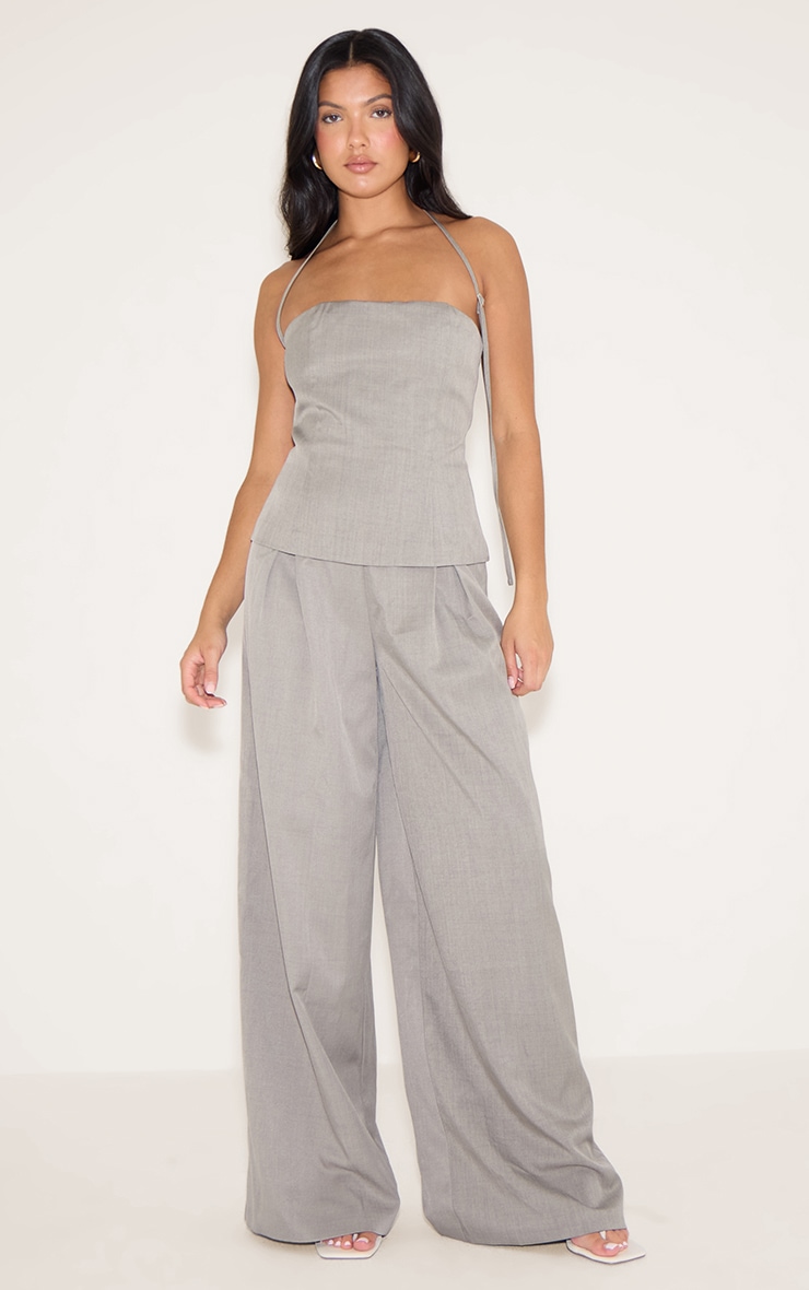 Mocha Woven Tailored Halterneck Jumpsuit image 1