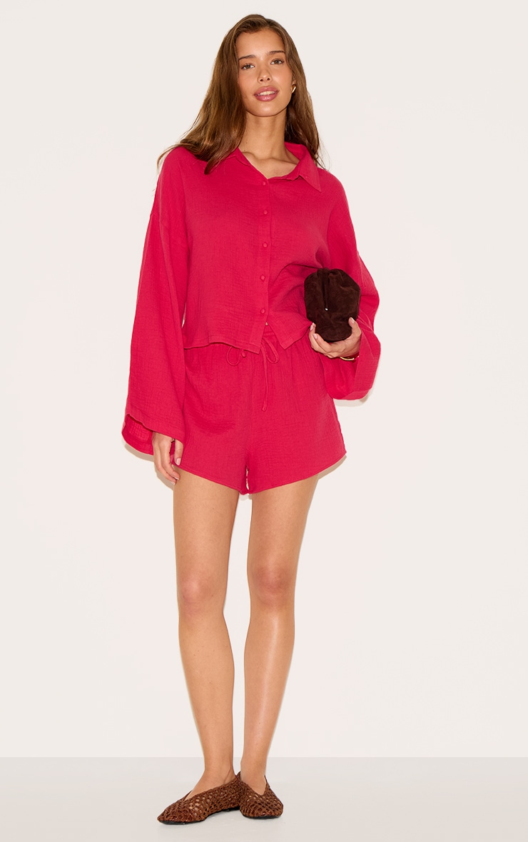 Short oversize fluide rouge tomate image 4