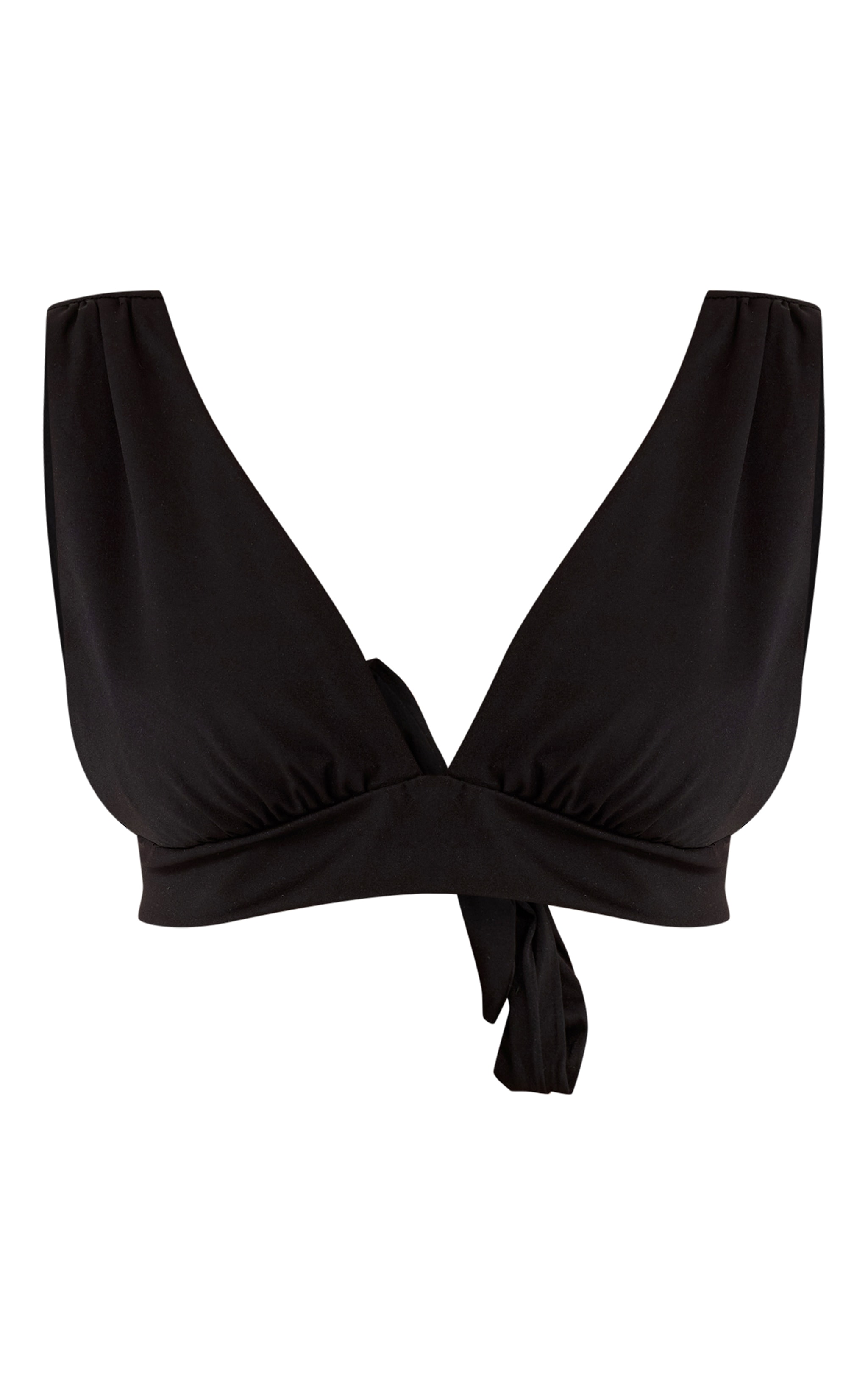 Black Full Coverage Plunge Bikini Top image 5