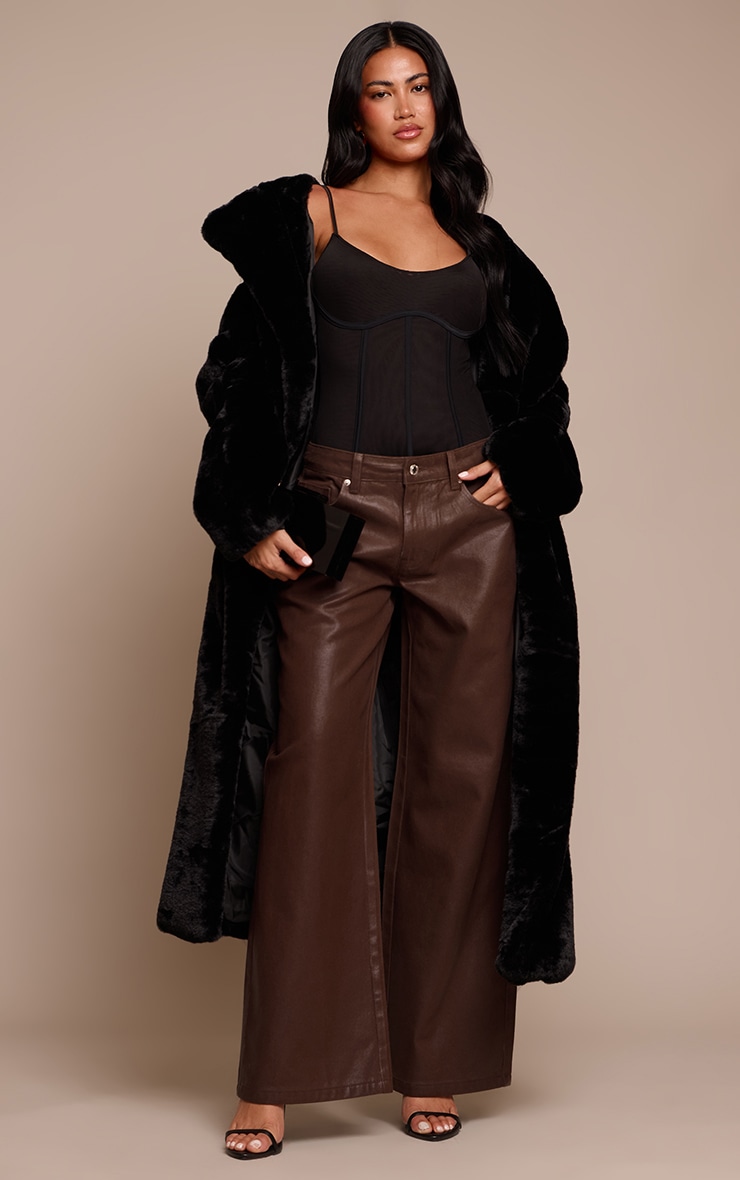 Chocolate Coated Effect Wide Leg Jean image 1
