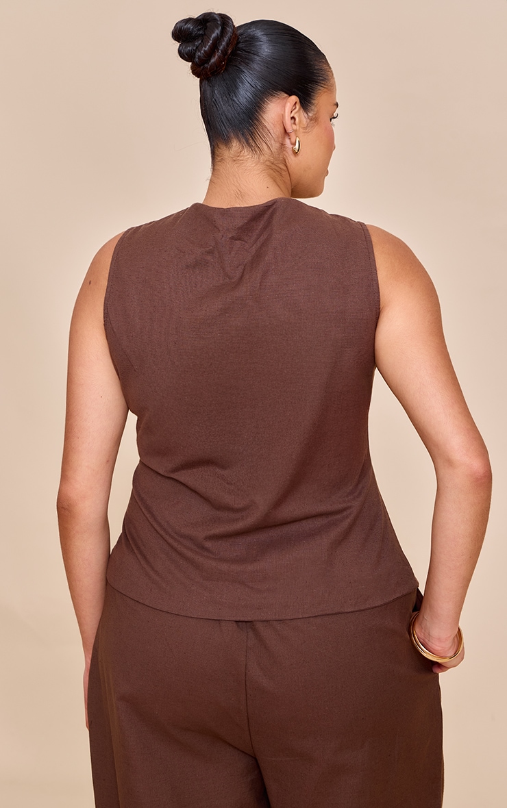 Plus Deep Chocolate Textured Vest image 2