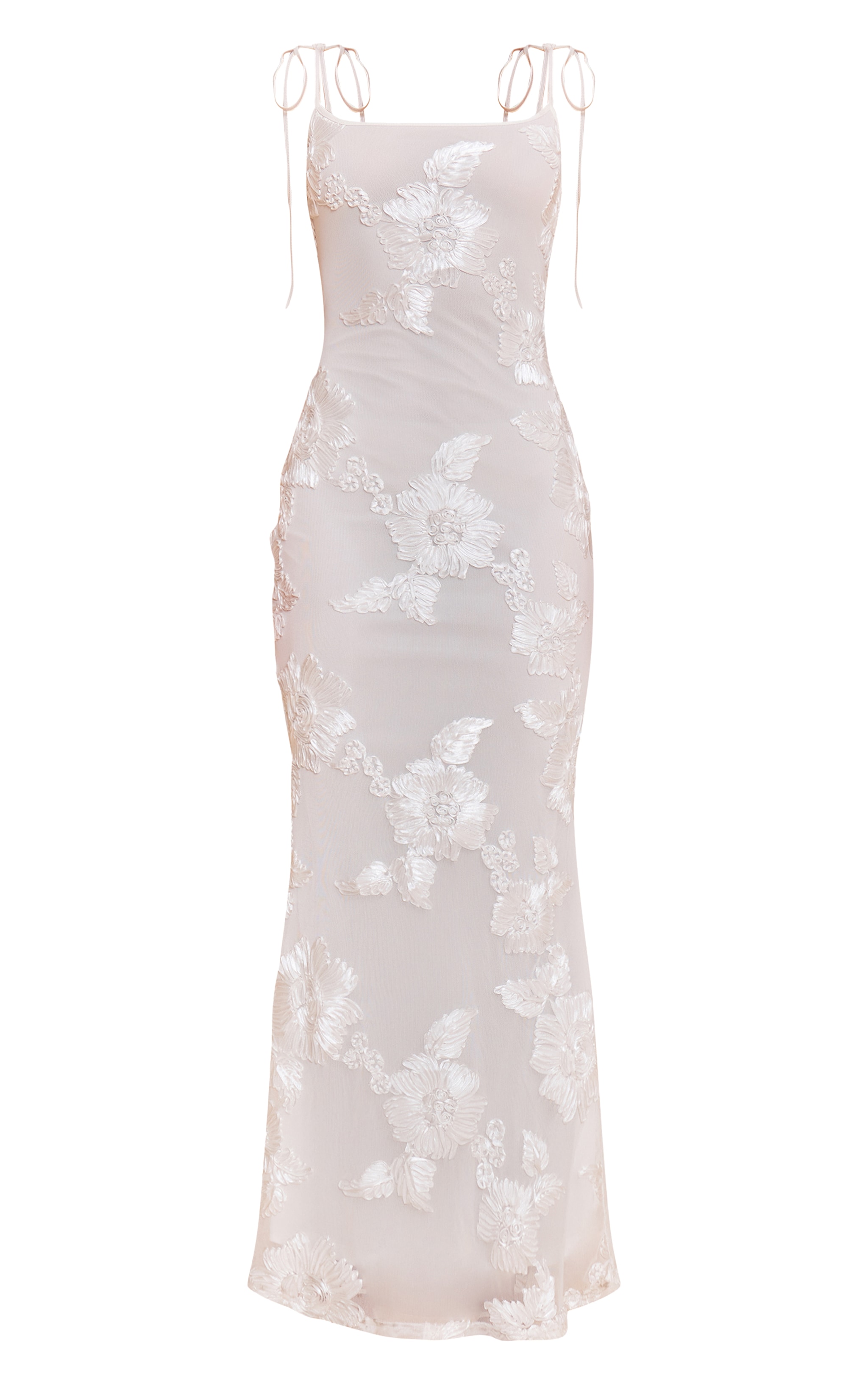 Petite White Flower Detail Maxi Dress image 5