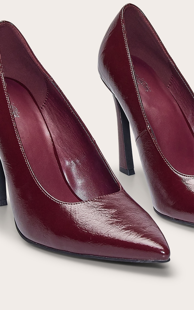 Burgundy Crinkle Court Shoe image 5