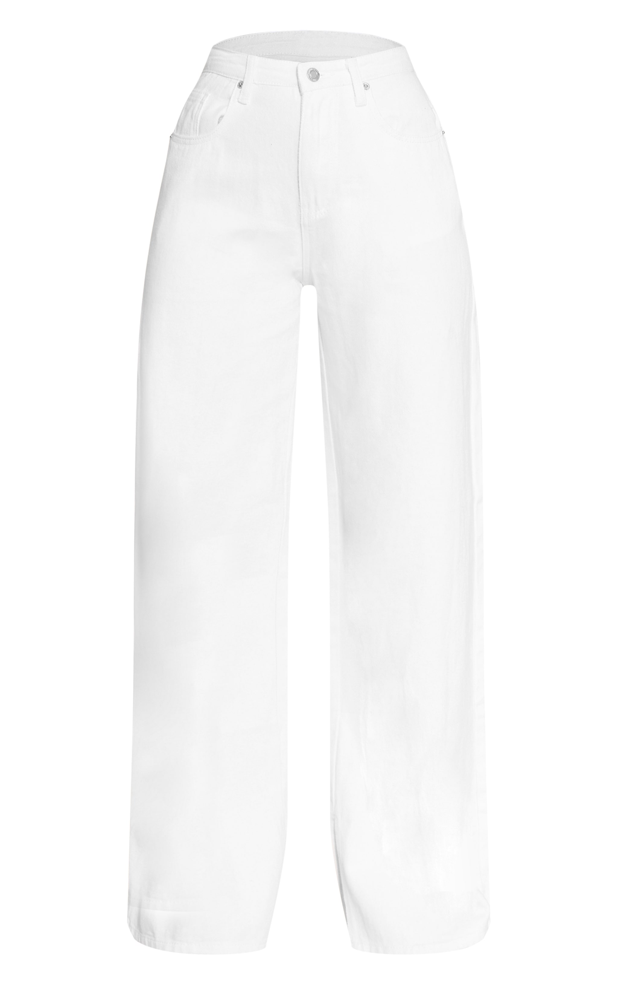 White High Waist Split Hem Boyfriend Jeans image 5