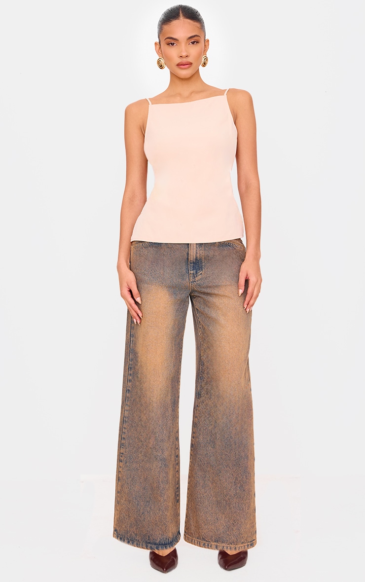 Top long beige à dos nu image 3