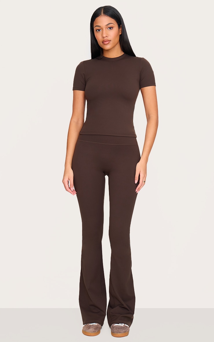 Tall Espresso Longline Sculpt Short Sleeve Gym Top image 3