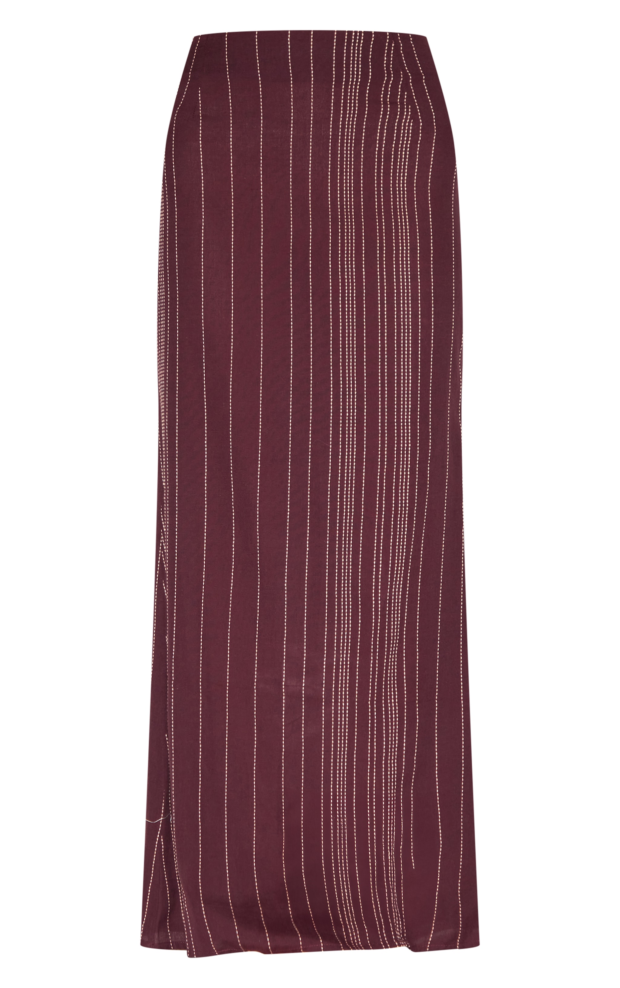 Dark Brown Embroidered Stripe Maxi Skirt image 5
