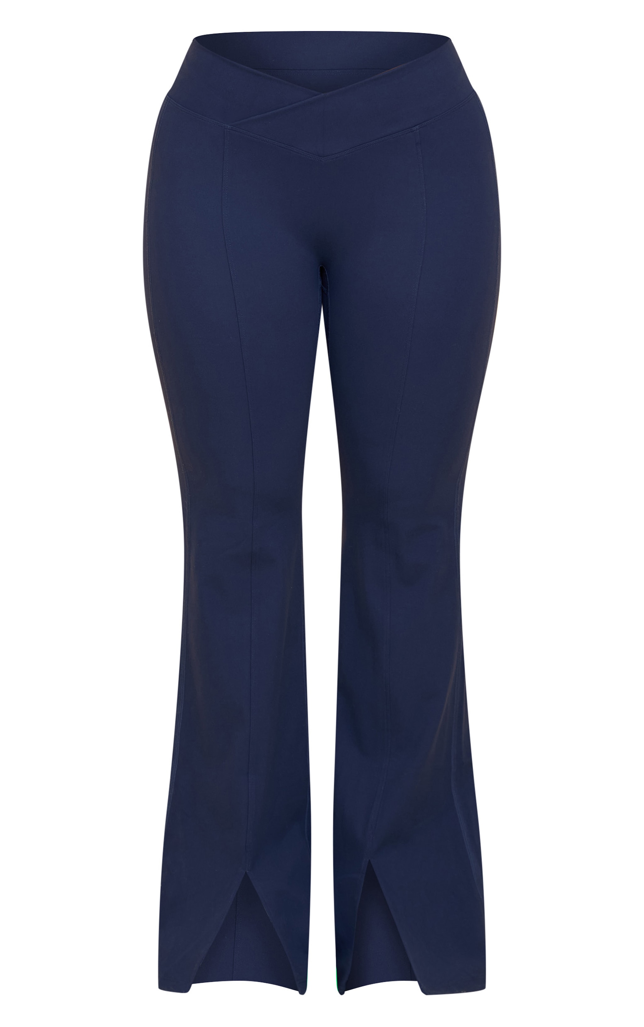 Shape Navy Sculpt Active V Waist Split Front Flare Pants image 5