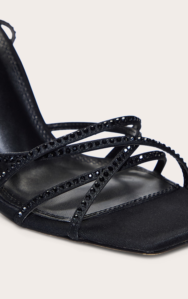 Black Hot Fix Strappy Heeled Sandal image 5
